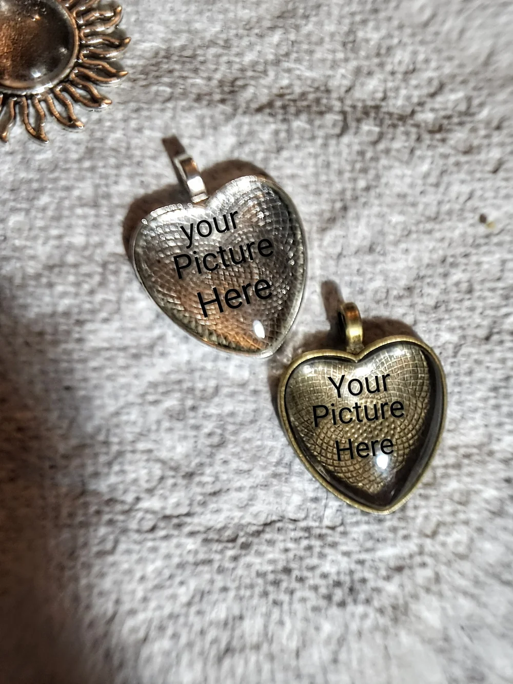 Photo Frame Pendant Necklace Blanks - Gold & Silver Bezel Cabochon Settings